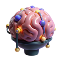 distinguished creative Cybernetic brain implant with glowing connectors NO BACKGROUND with Transparent Background. crisp png