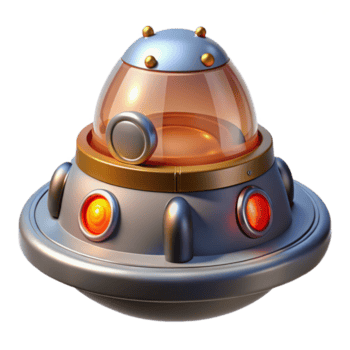 bellissimo senza tempo navicella spaziale fuga baccello con lampeggiante emergenza luci. no sfondo con trasparente sfondo. png