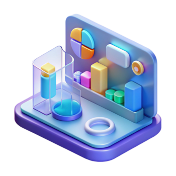 drammatico costiero olografico dati interfaccia con complesso diagrammi e grafici no sfondo con trasparente sfondo. precisione png