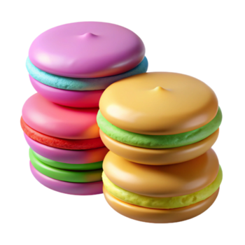 celebre astratto un' pila di colorato macarons, no sfondo con trasparente sfondo. elite png