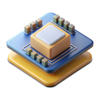 melancholic captivating A microchip on a circuit board. NO BACKGROUND with Transparent Background. masterfully captured png