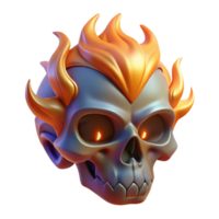 impressive contemporary A stylized skull, wreathed in ethereal flames. NO BACKGROUND with Transparent Background. flawless png