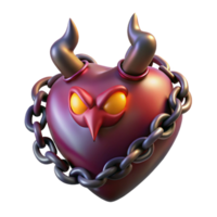 dramatic gorgeous A stylized, chained demon heart, pulsing with dark energy. NO BACKGROUND with Transparent Background. exclusive png