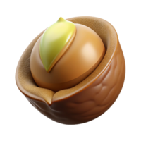 alluring artistic Macadamia nut in shell NO BACKGROUND with Transparent Background. original png