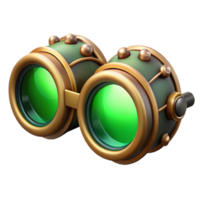 espetacular inigualável steampunk óculos com verde colorido lentes e intrincado engrenagens. não fundo com transparente fundo. png