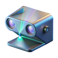 radiant dramatic artistic Hologram projector emitting a beam of light NO BACKGROUND with Transparent Background. original png
