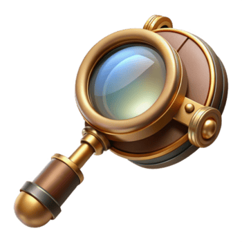 fascinante elegante Steampunk monóculo con un aumentador vaso y un latón marco. No antecedentes con transparente antecedentes. agudo png