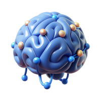 striking dynamic urban Artificial intelligence brain, glowing connections NO BACKGROUND with Transparent Background. top-tier png