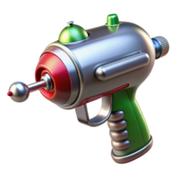 splendid joyful bohemian Retro ray gun with chrome finish NO BACKGROUND with Transparent Background. 4K png