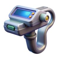 acclaimed tropical Futuristic medical scanner, handheld, diagnostic display, ergonomic grip. NO BACKGROUND with Transparent Background. high quality png