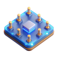 coveted contemporary Circuit board with glowing LEDs, NO BACKGROUND with Transparent Background. fine detail png