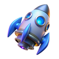 dramatic breathtaking Spaceship thruster with blue flames. NO BACKGROUND with Transparent Background. artisan png
