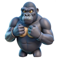 captivating acclaimed A gorilla, beating its chest. NO BACKGROUND with Transparent Background. png