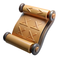 distinctive industrial An open scroll, displaying a cryptic message written in runes. NO BACKGROUND with Transparent Background. exclusive png