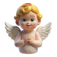 dynamic elegant A Cherub, small, winged baby angel, NO BACKGROUND with Transparent Background. high quality png