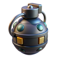exceptional elegant Futuristic grenade with digital countdown timer NO BACKGROUND with Transparent Background. flawless png