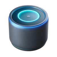 immaculate harmonious renaissance Smart speaker with glowing ring indicator NO BACKGROUND with Transparent Background. studio quality png
