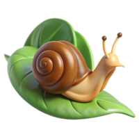 dazzling celebrated A snail, crawling on a leaf. NO BACKGROUND with Transparent Background. png