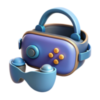 remarkable abstract Virtual reality headset with controllers NO BACKGROUND with Transparent Background. high quality png