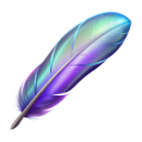 gorgeous dramatic tropical A single, magical feather, glowing softly, NO BACKGROUND with Transparent Background. professional png
