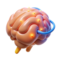 impressive bold geometric A stylized human brain, pulsating with energy. NO BACKGROUND with Transparent Background. ultra HD png