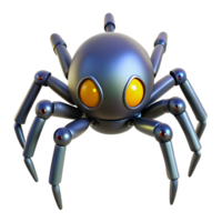 captivating iconic Single robotic spider with glowing eyes NO BACKGROUND with Transparent Background. png
