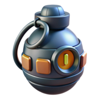 bold breathtaking Futuristic grenade with digital countdown timer NO BACKGROUND with Transparent Background. premium png