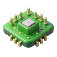 pristine dramatic artistic A circuit board, green with visible components. NO BACKGROUND with Transparent Background. original png