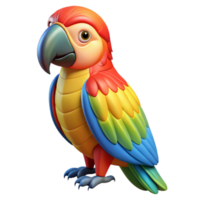 distinctive classic A colorful macaw parrot, NO BACKGROUND with Transparent Background. high resolution png