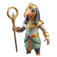 captivating distinctive Thoth, Egyptian god of writing, ibis-headed, NO BACKGROUND with Transparent Background. png