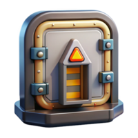 captivating celebrated Spaceship door with locking mechanism and warning lights NO BACKGROUND with Transparent Background. png