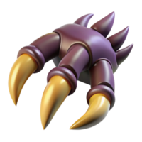 dreamy exquisite A fearsome dragon claw, sharp talons extended. NO BACKGROUND with Transparent Background. luxury png