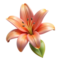 mesmerizing intense contemporary Tiger lily flower NO BACKGROUND with Transparent Background. studio quality png