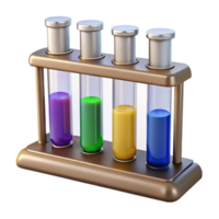 dramatic energetic nordic Test tube rack with various colored liquids NO BACKGROUND with Transparent Background. authentic png