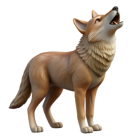 alluring tranquil victorian A howling coyote, NO BACKGROUND with Transparent Background. flawless png