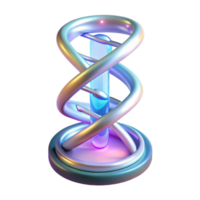 captivating tranquil surreal Advanced holographic display showing a rotating DNA helix NO BACKGROUND with Transparent Background. gallery standard png