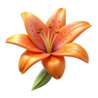 majestic impressionist Tiger lily flower NO BACKGROUND with Transparent Background. sharp png