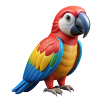 alluring minimalist A colorful macaw parrot, perched. NO BACKGROUND with Transparent Background. 8K png