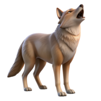 breathtaking dynamic bohemian A howling coyote, NO BACKGROUND with Transparent Background. 8K png