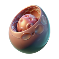 gorgeous energetic coastal Alien egg with pulsating embryo NO BACKGROUND with Transparent Background. museum quality png