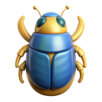 captivating melancholic rustic Scarab beetle, Egyptian symbol of rebirth, sacred insect, NO BACKGROUND with Transparent Background. expertly shot png