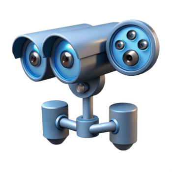 dinamico meraviglioso Avanzate sorveglianza telecamera con multiplo lenti a contatto. no sfondo con trasparente sfondo. fatto a mano png