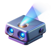 harmonious enchanting Hologram projector emitting a beam of light NO BACKGROUND with Transparent Background. authentic png
