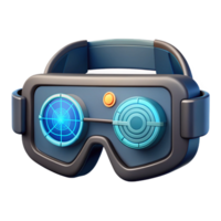 dramatic serene Cyberpunk goggles with HUD display and augmented reality interface NO BACKGROUND with Transparent Background. refined png