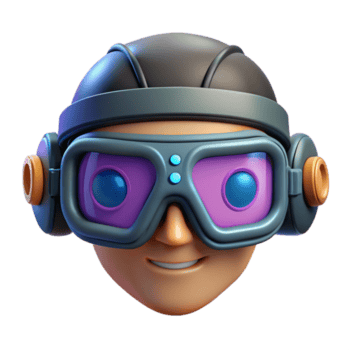 coveted abstract Cyberpunk character's goggles with HUD display NO BACKGROUND with Transparent Background. premium png
