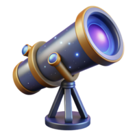 dynamic dramatic Advanced telescope observing a distant galaxy NO BACKGROUND with Transparent Background. high resolution png