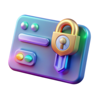 breathtaking impressionist Futuristic keycard with holographic security code NO BACKGROUND with Transparent Background. museum quality png