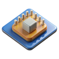 unforgettable creative A microchip on a circuit board. NO BACKGROUND with Transparent Background. 8K png