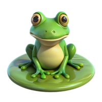 inspired victorian A frog, sitting on a lily pad. NO BACKGROUND with Transparent Background. top-tier png