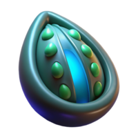 ethereal elegant Alien seed pod with bioluminescent interior NO BACKGROUND with Transparent Background. top-tier png